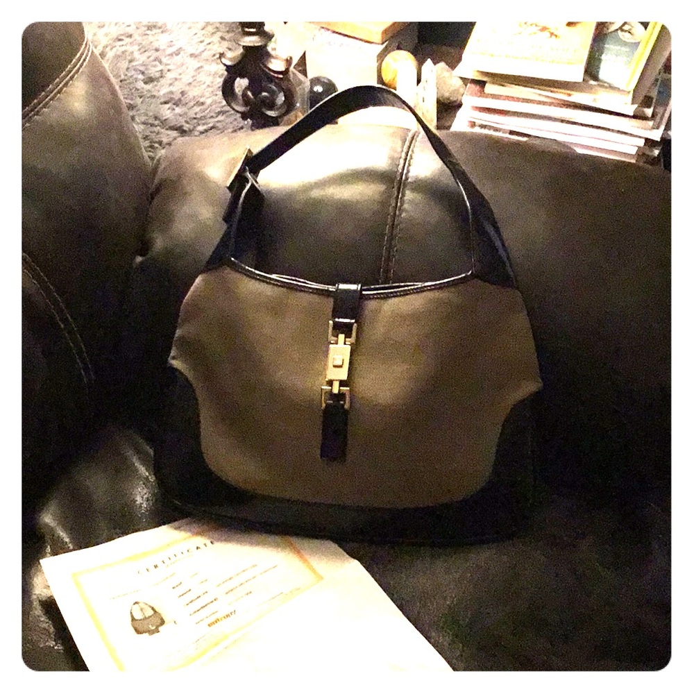 Gucci Canvas & Black Leather Trim Bag - Picture 4 of 4